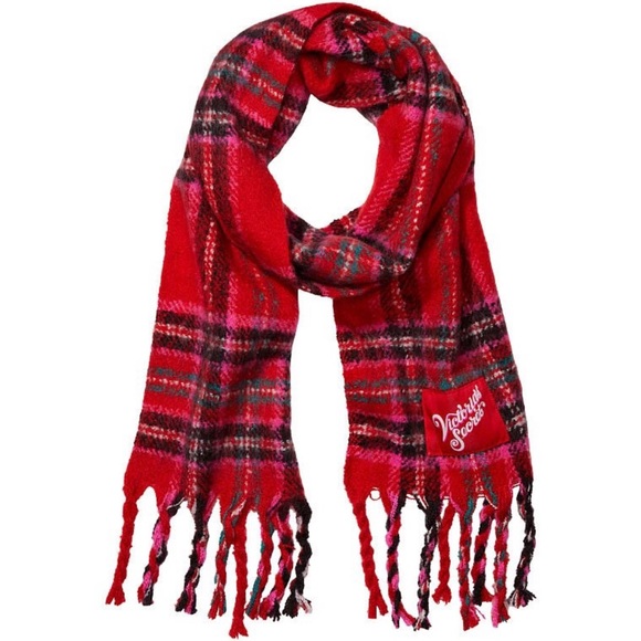 Victoria Secret Cozy Plaid Scarf and Color block Beanie Set - Picture 3 of 7